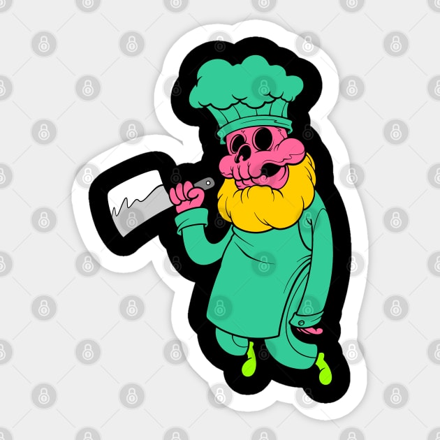 skull chef cartoon Sticker by TOSSS LAB ILLUSTRATION